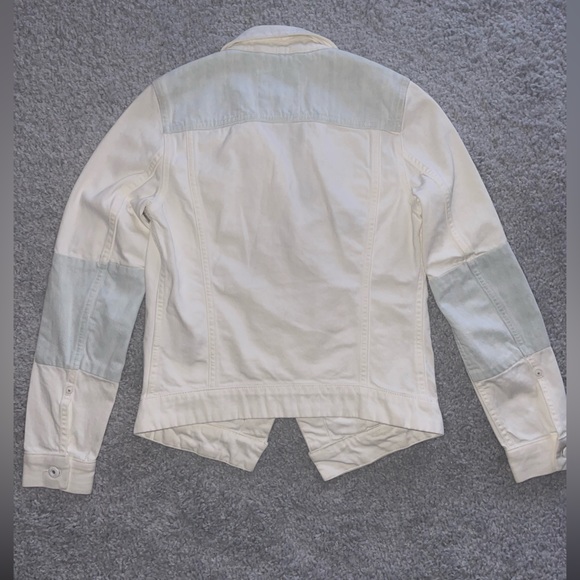 NWT G Star 3301 Straight Jacket Women's Size Small Light Aged Scatter White Blue - Picture 6 of 6